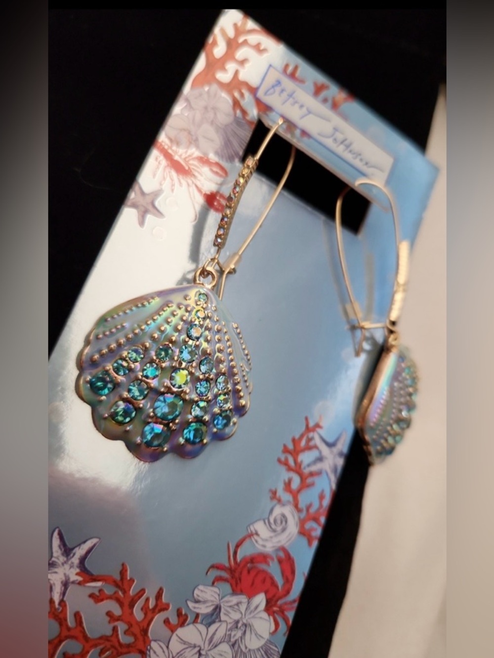 BETSEY JOHNSON SET Mermaid Jewels Sea Life Bracelet Ring & Earrings NEW NWT - Picture 13 of 16